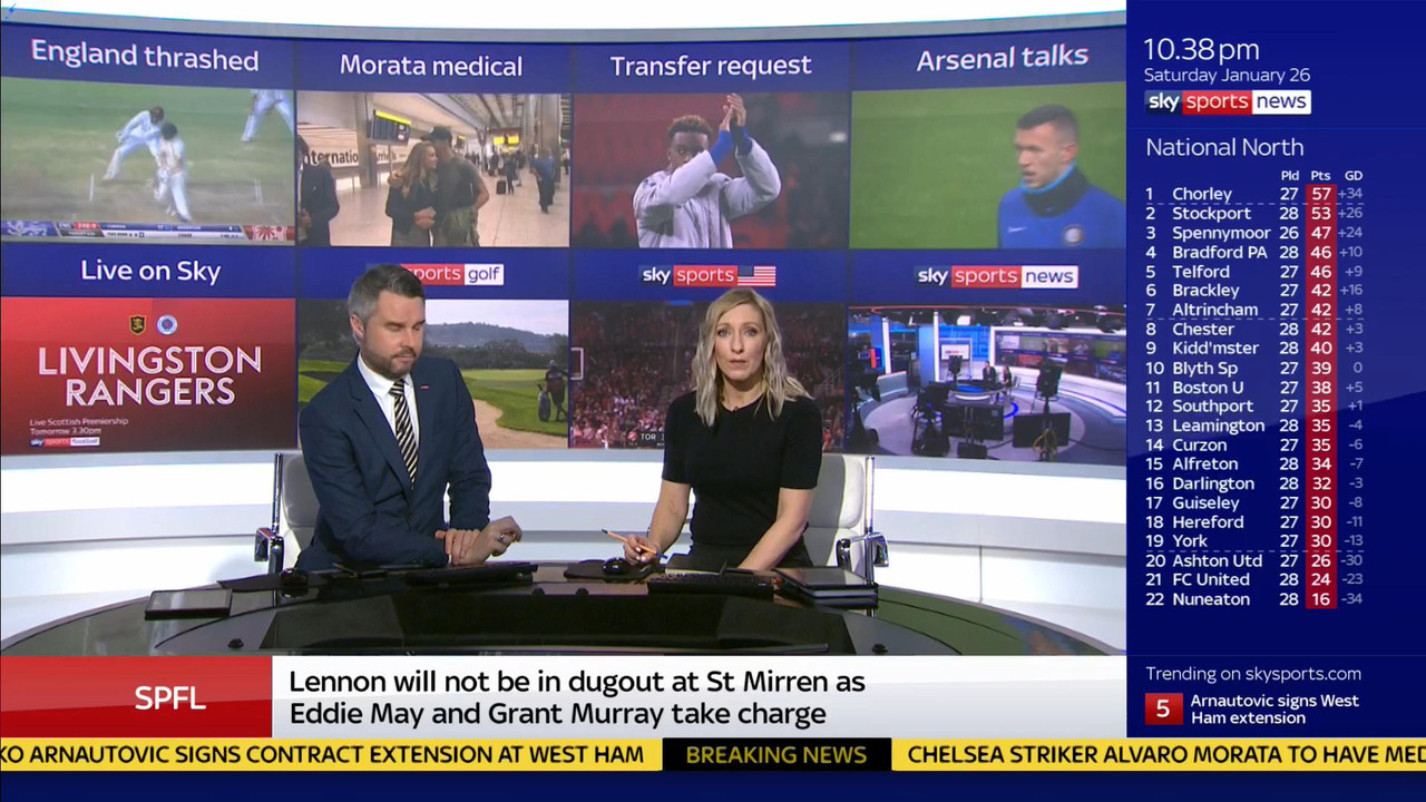 26 January - 22.00.00 - Sky Sports News At Ten. Round up of all 