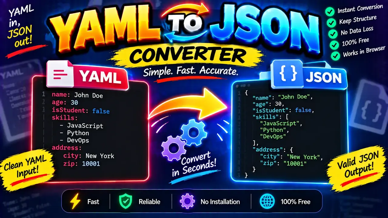 Yaml To Json Converter | Free & Instant Online Tool