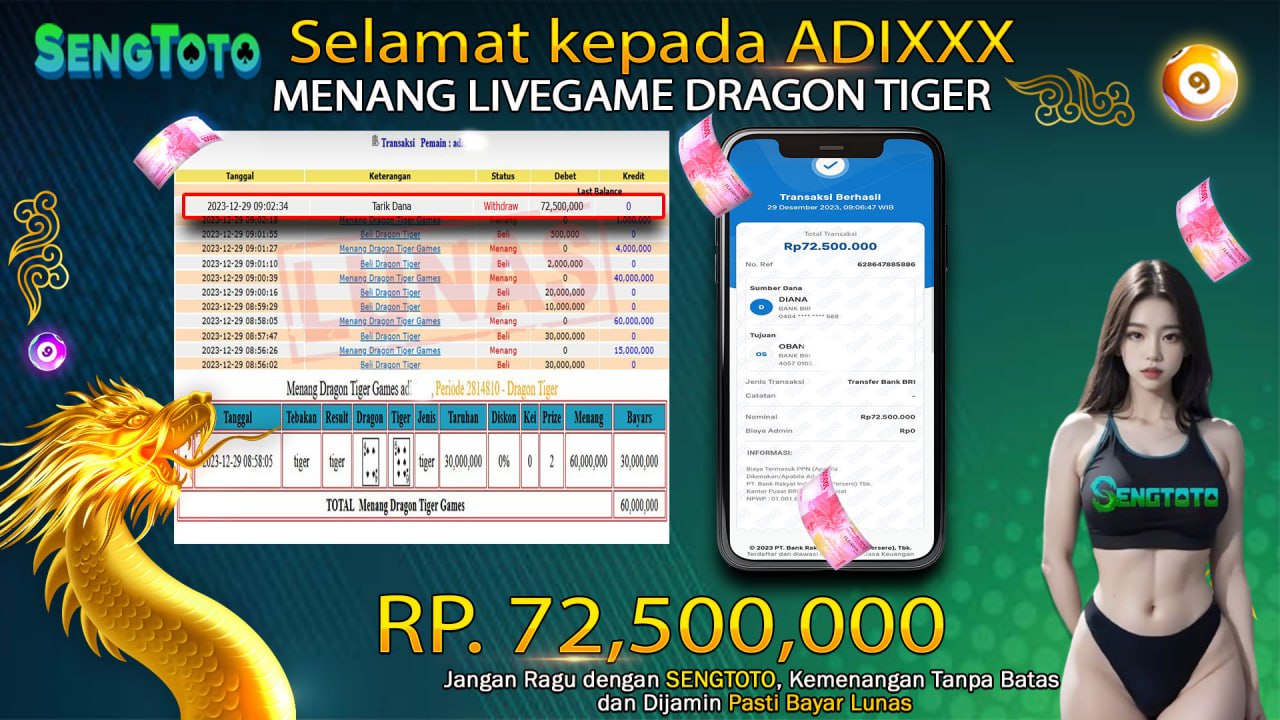 BUKTI PEMBAYARAN LIVE GAME DRAGON TIGER