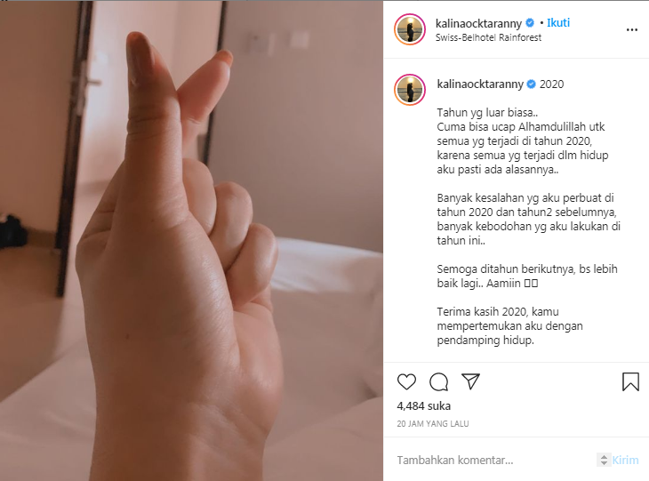 Kalina Ocktaranny siap menjadi istri Vicky Prasetyo di tahun 2021