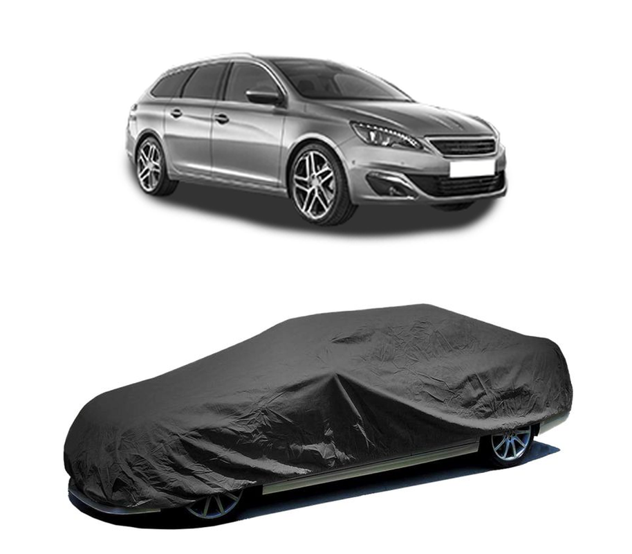 Husa tip prelata auto pentru PEUGEOT 308 SW II (LC_, LJ_, LR_, LX_, L4_) 2014 - 2021,culoare negru, material textil impermeabil, rezistanta la intemperii praf UV, CARPASSION Husa Protectie