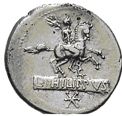 Glosario de monedas romanas. ESTATUA ECUESTRE. Image