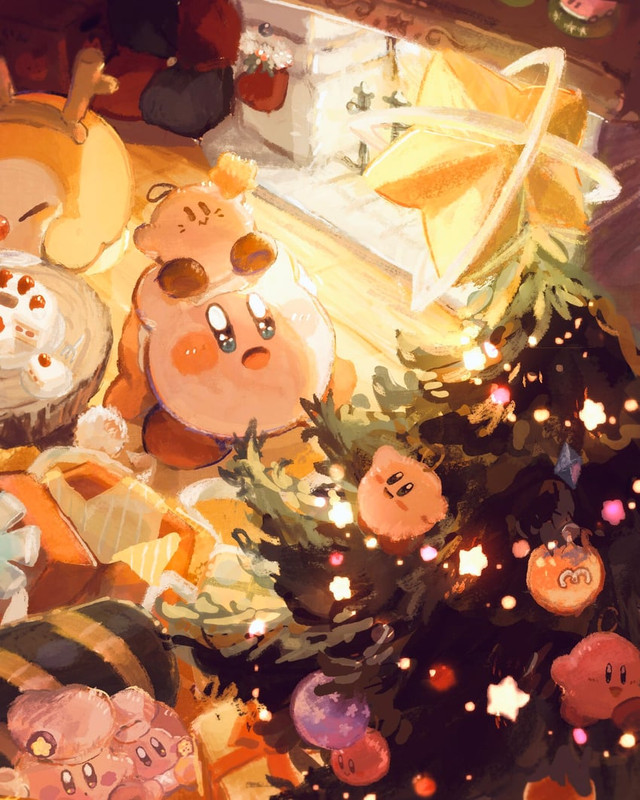 kirby-and-waddle-dee-kirby-drawn-by-haru