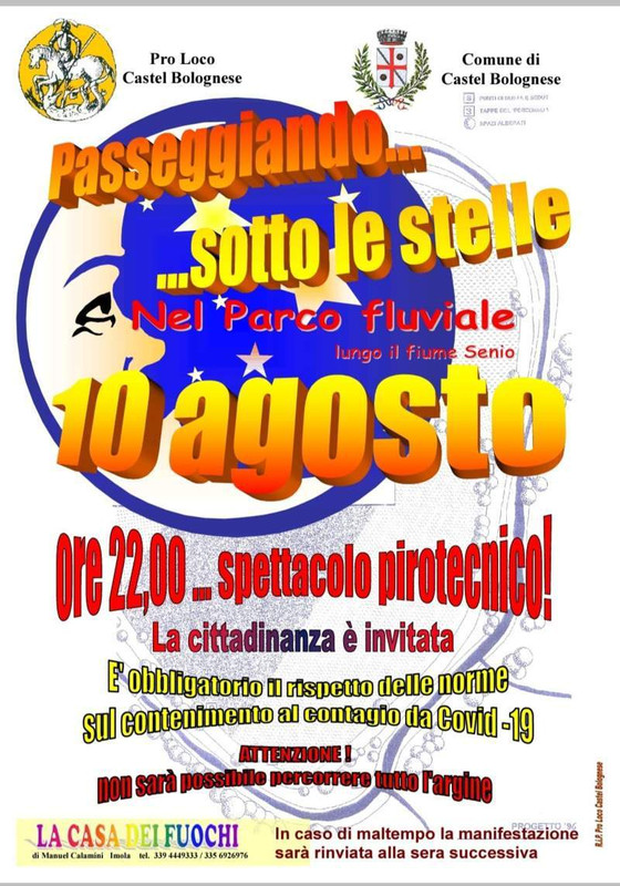 Passeggiando sotto le stelle, Martedì 10 agosto 2021