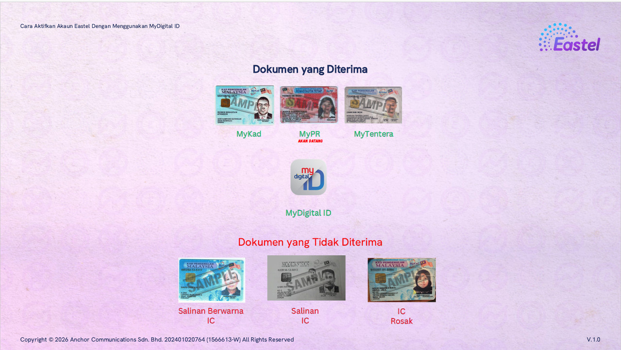 Panduan bergambar EASTEL MyDigital ID bahagian 2
