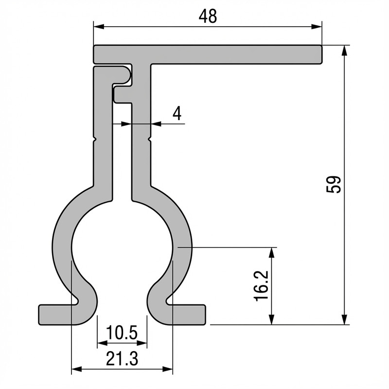 Round Bulb Clamp drawing