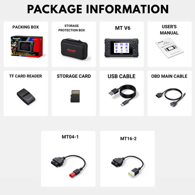 Storage-protection-box-MT-V6-User-s-Manual-TF-Card-Reader-Storage-Card-USB-Cable-OBD-Main-Cable
