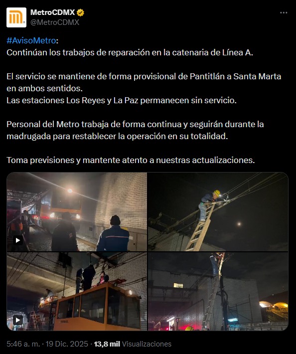 Comunicado oficial del Metro CDMX