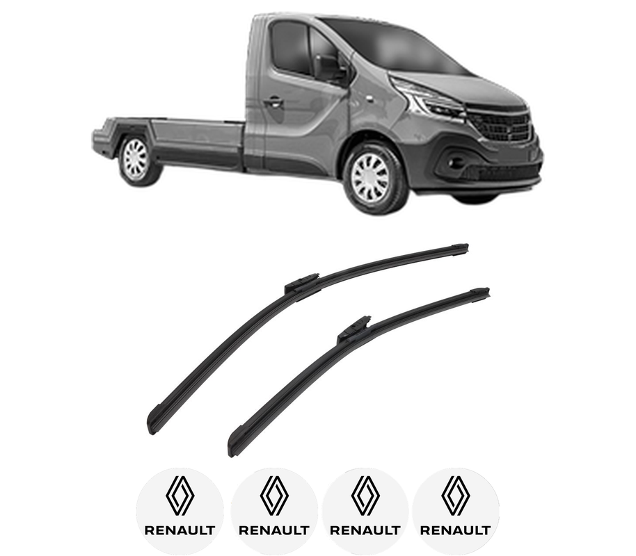 Set stergatoare auto RENAULT TRAFIC III Platform/Chassis (EG_) din 2014-2023, pentru parbriz auto, 2 bucati, Bosch Aerotwin Multi, din cauciuc siliconat rezistent, 4 Stickere Auto RENAULT