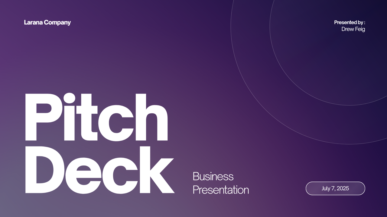 Purple and White Modern Gradient Business Pitch Deck Presentation