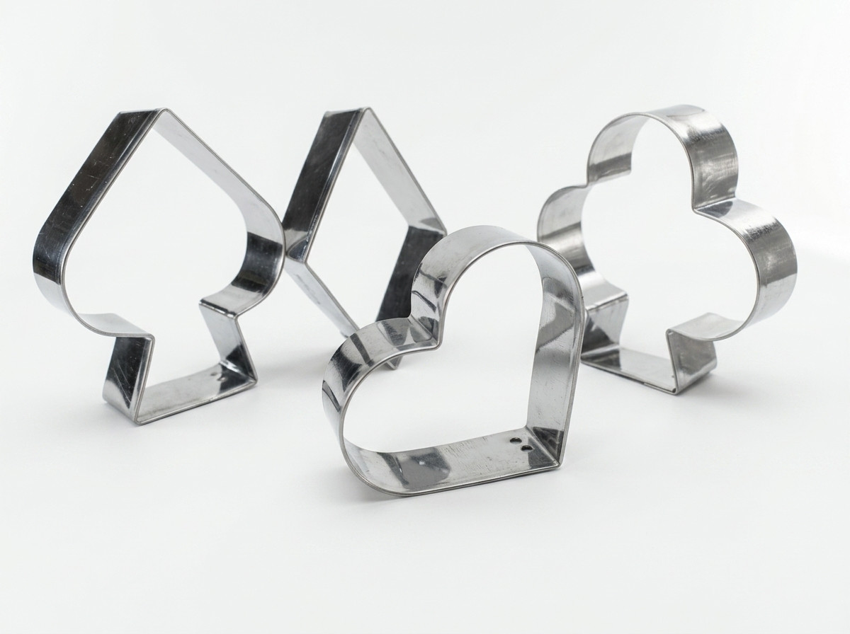 Molde Cartas Poker Acero inoxidable utensilio para repostería x4pz