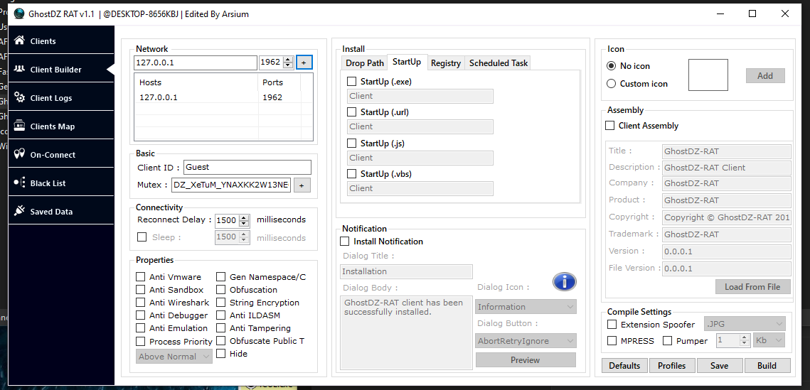 GhostDZ RAT v1.1 Cracked 2025