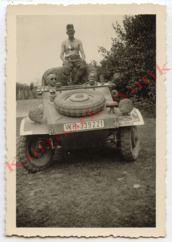 Foto Wehrmacht Italien 1944 VW Kübel Typ 82 Kenn