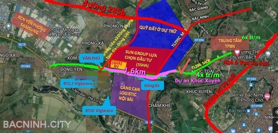 Khu đất Sun Group chọn xin đầu tư ở Yên Phong Bắc Ninh