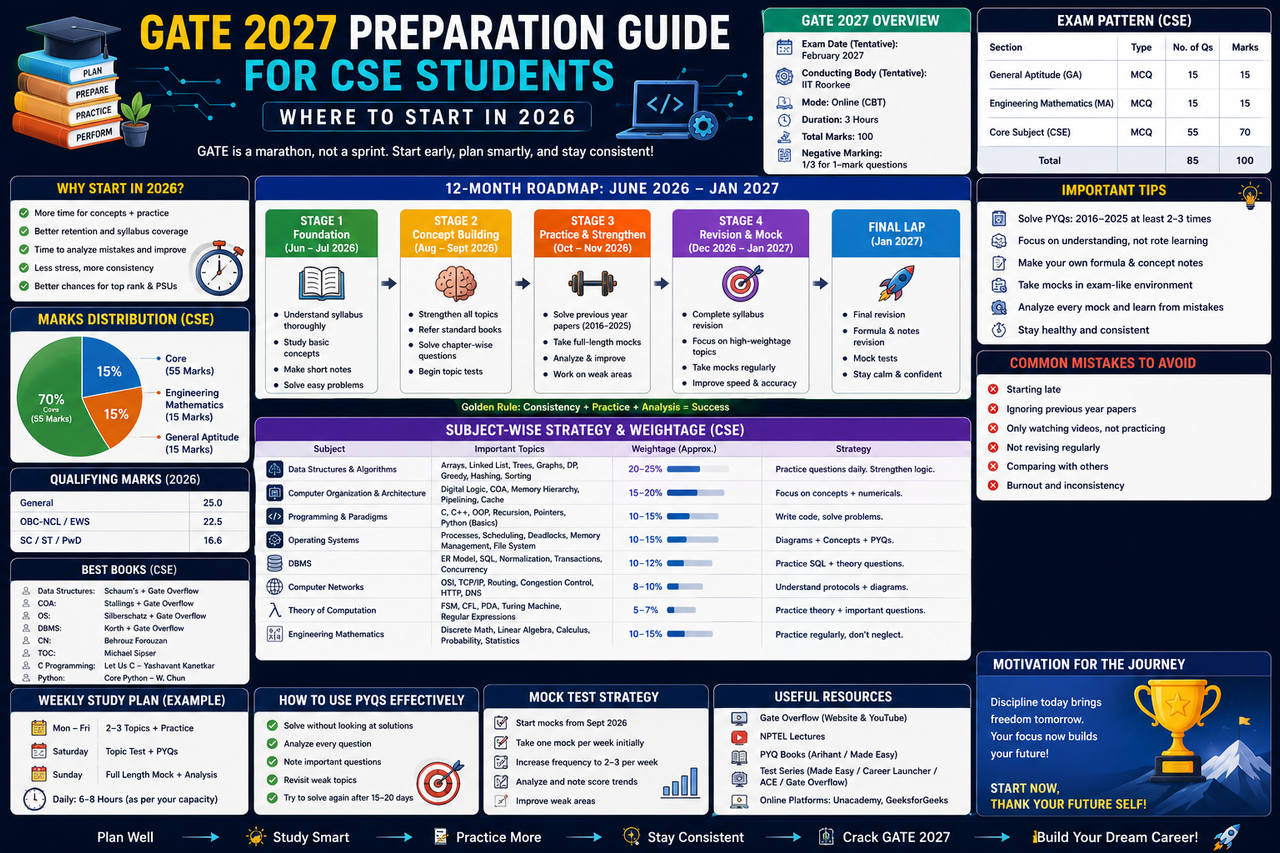 GATE 2027 Preparation Guide for CSE Students: Where to Start in 2026