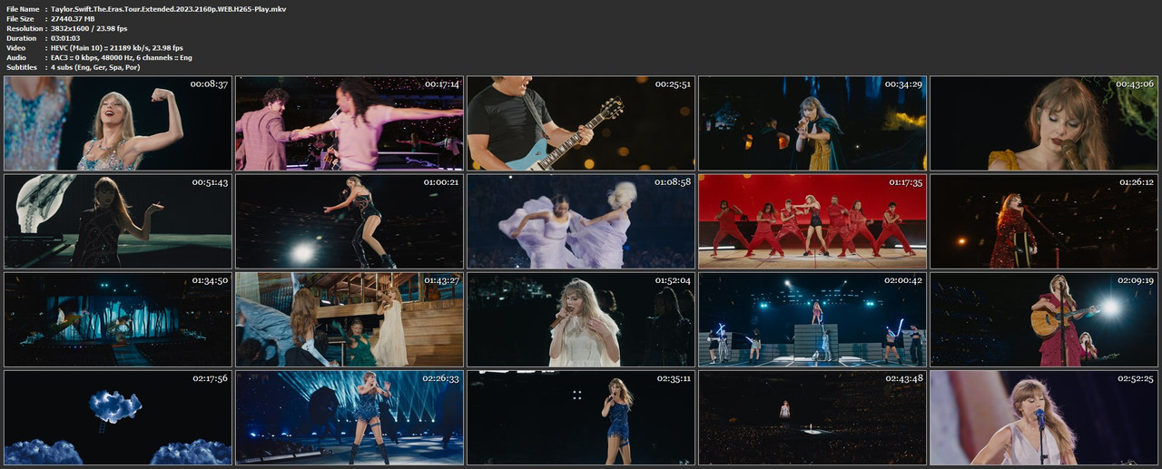 UHDTV 4K Taylor Swift The Eras Tour (2023) Extended 2160p AMZN WEB