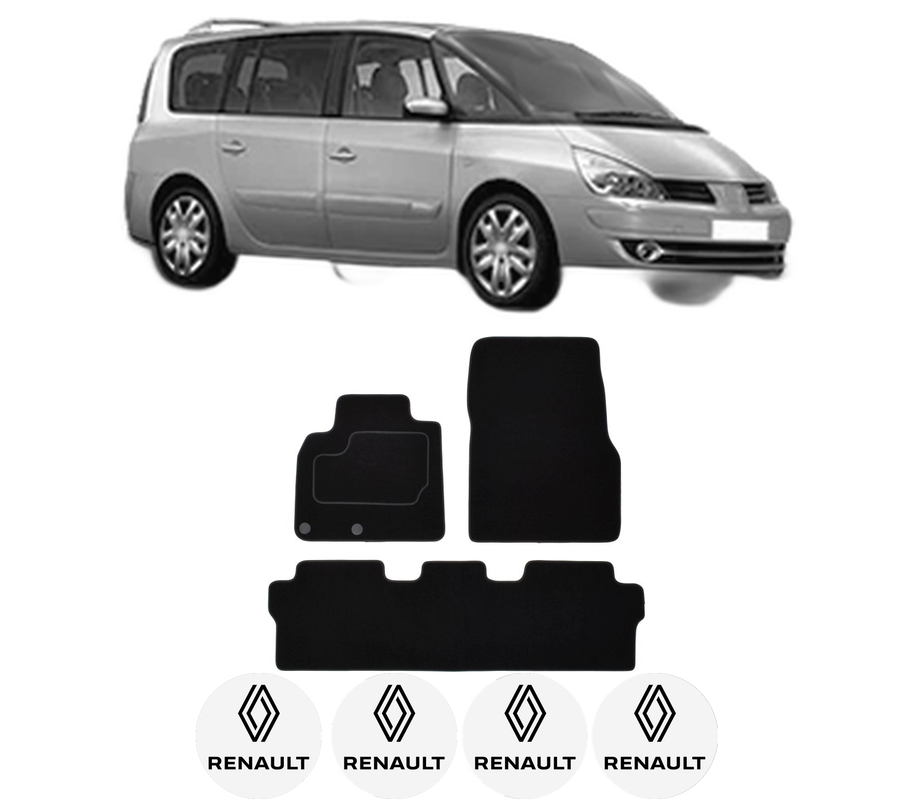 Set Covorase Presuri RENAULT ESPACE IV (JK0/1_) din 2002-2015, Auto, Material Textil Mocheta, 4 Stickere auto cu RENAULT