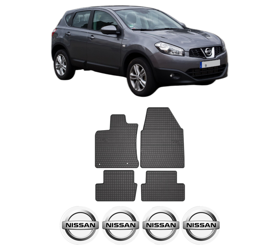 Set covorase presuri NISSAN QASHQAI I VAN (J10) din 2013-2014, auto, din cauciuc thermoplastic, 4 Stickere auto cu NISSAN