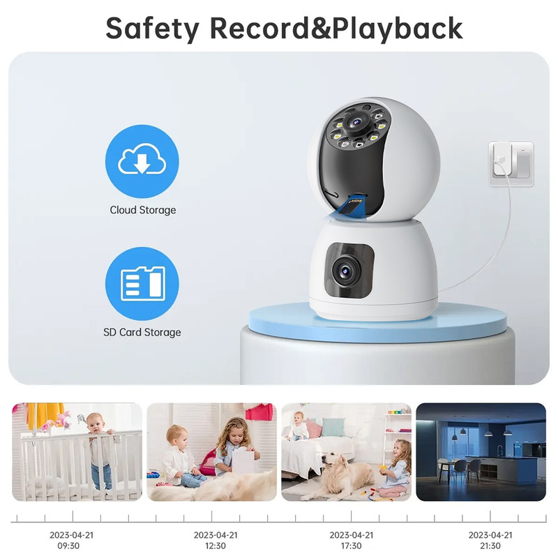 Cámara Vigilancia WiFi Interior 4K HD, Cámara Vigilancia Domicilio WiFi con WiFi 360° Cámara de Seguridad para bebé, Perro, Visión Nocturna, Seguimiento Automatico, Detección AI，Audio Bidireccional - details 11