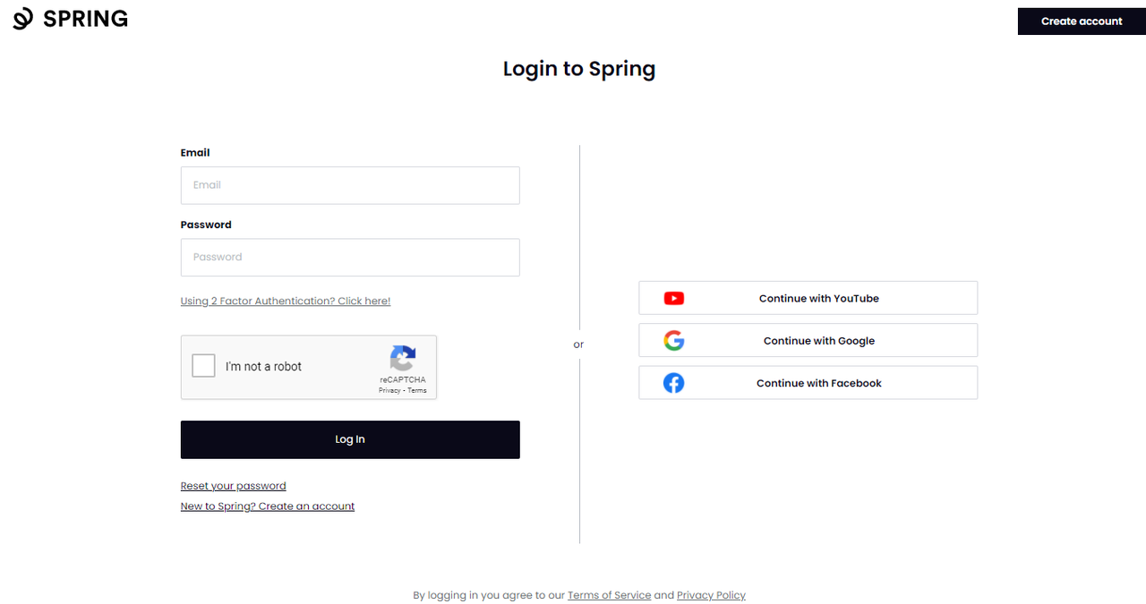 Teespring Login page