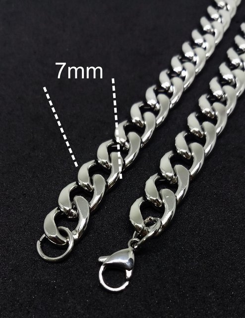 Collana Uomo Catena Panzer 70 Cm X 7 Mm – Gioiello In Metallo Lucido, Stile Hip Hop Classico, Regalo Perfetto Per Uomini