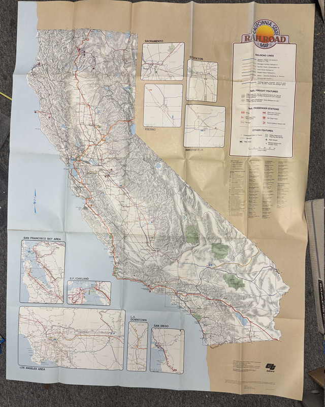California State Railroad Map 1982