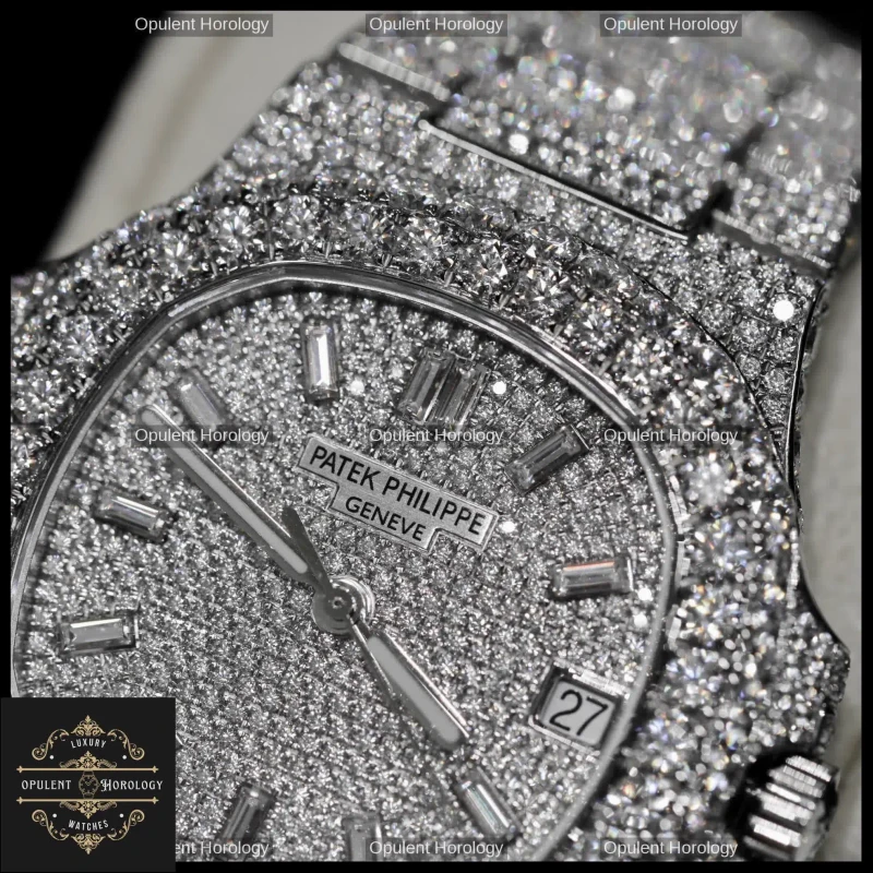 Patek Philippe Nautilus 5719 – Full Diamond / Moissanite 40 mm Luxury Watch - Super Clone