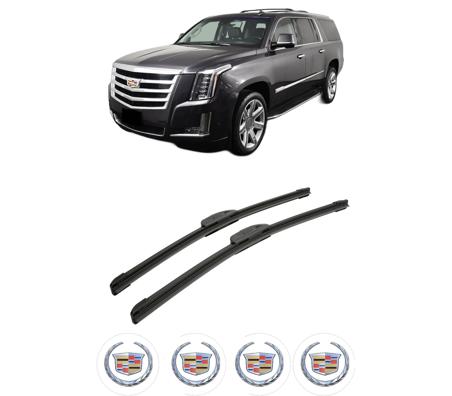 Set stergatoare auto CADILLAC ESCALADE din 1998-2020, pentru parbriz auto, 2 bucati, Bosch Aerotwin Retrofit, din cauciuc siliconat rezistent, 4 Stickere Auto CADILLAC