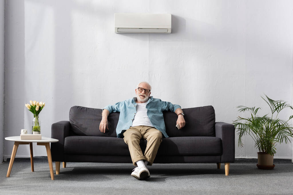 Elderly Man with AC Remote