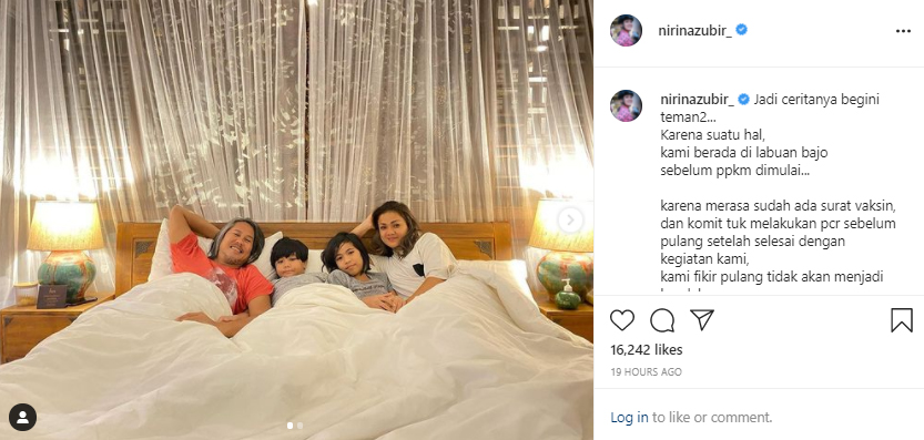 Nirina Zubir dan keluarga terjebak di Labuan Bajo