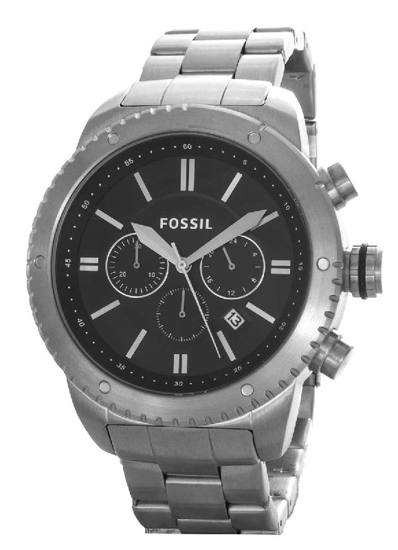 Fossil BQ1047 Logan Black Dial Stainless Steel Chronograph Men's Watch ...