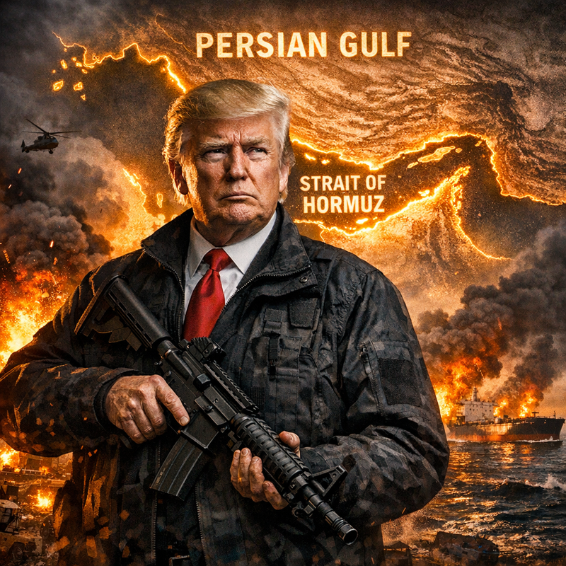 Trump Iran War AI Image – Global Oil Crisis Explained Trump AI war image Iran conflict 2026 Strait of Hormuz oil crisis