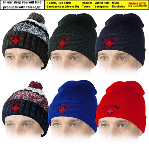 embroidered ski hats