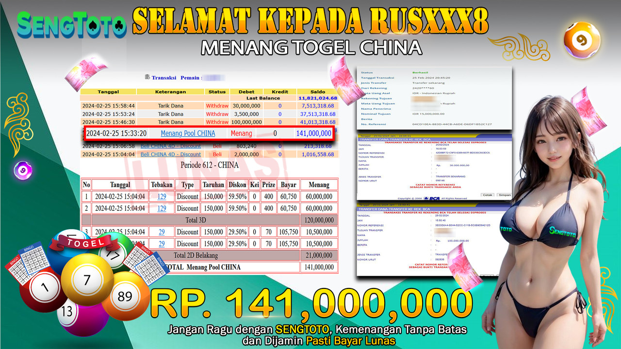 BUKTI PEMBAYARAN TOGEL CHINA
