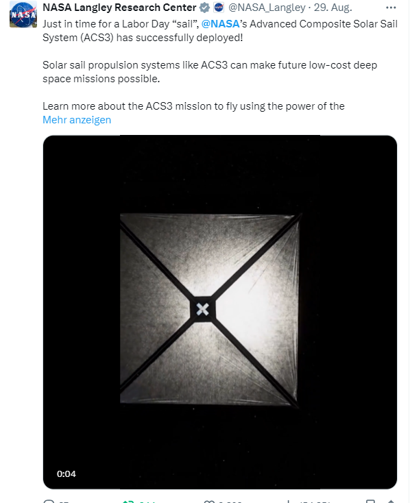 NASA Sonnensegel AC3