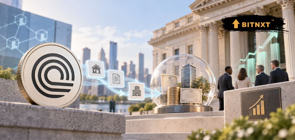 Ondo token, tokenized assets aur institutional mutual fund adoption ko dikhata finance concept image.