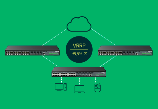 Recurso de Alta Disponibilidade VRRP do Switch Intelbras S2328G-PA.