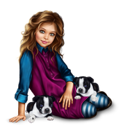 christmas_elf_girl_with_boston_terrier_puppy 37