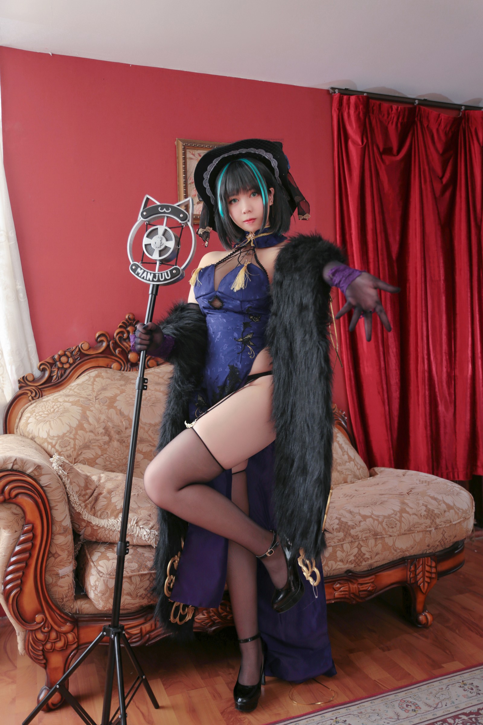 Meroko_魅瞳 – 柴郡旗袍 Cos 高清写真集（33P-287.4M）碧蓝航线东方旗袍风插图5