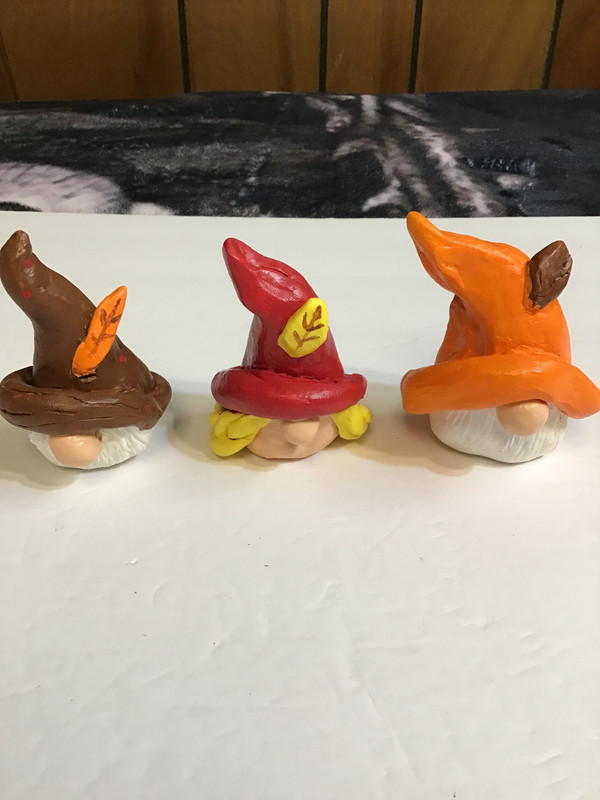 handmade clay gnomes