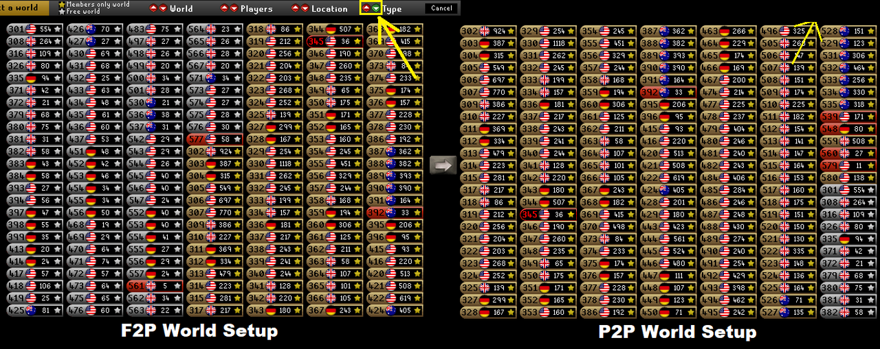 P2P F2P World Setup