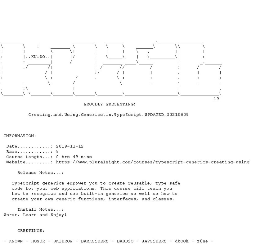 PluralSight Creating And Using Generics In Typescript Updated 20210609 Bookware PluralSight Creating And Using Generics In Typescript Updated 20210609 Bookware