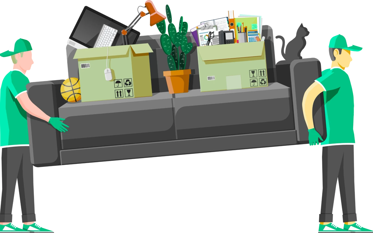 Professional cleaner with cleaning supplies