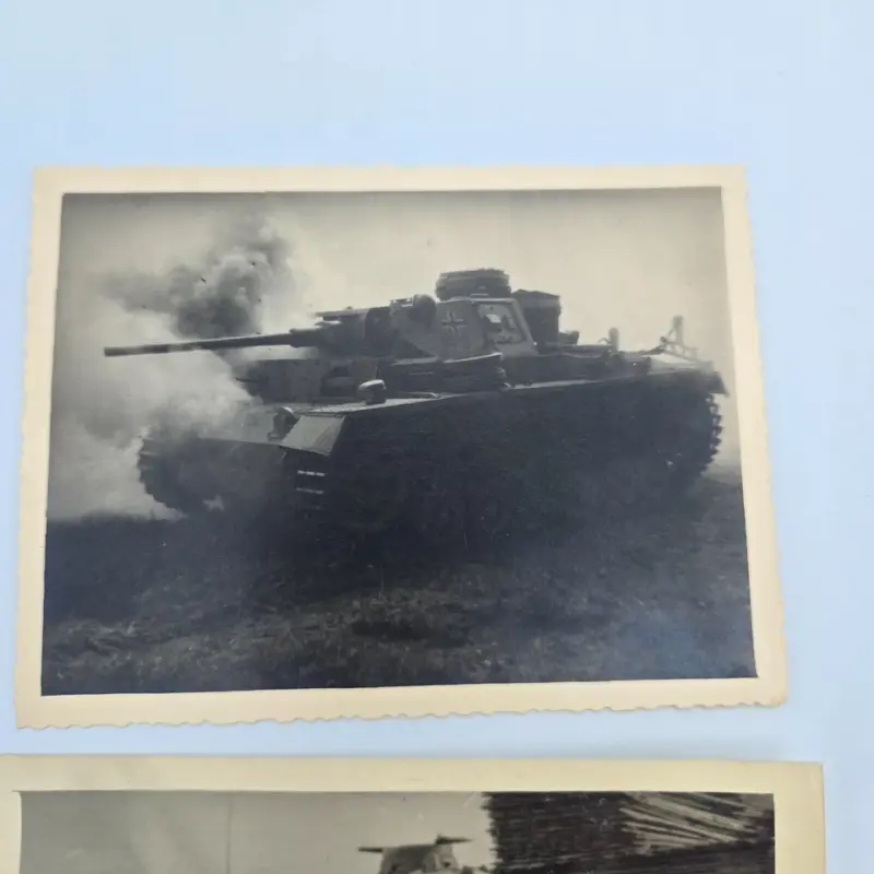 Original WWII WW2 German Tank Panzer III IV Foto Truppen Eisernes Kreuz Besatzung Set alt- (2)