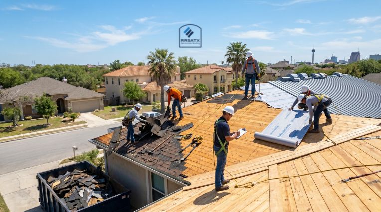 Metal roofing tear-off and deck preparation San Antonio