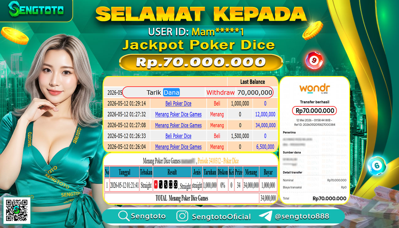BUKTI PEMBAYARAN LIVEGAME POKER DICE