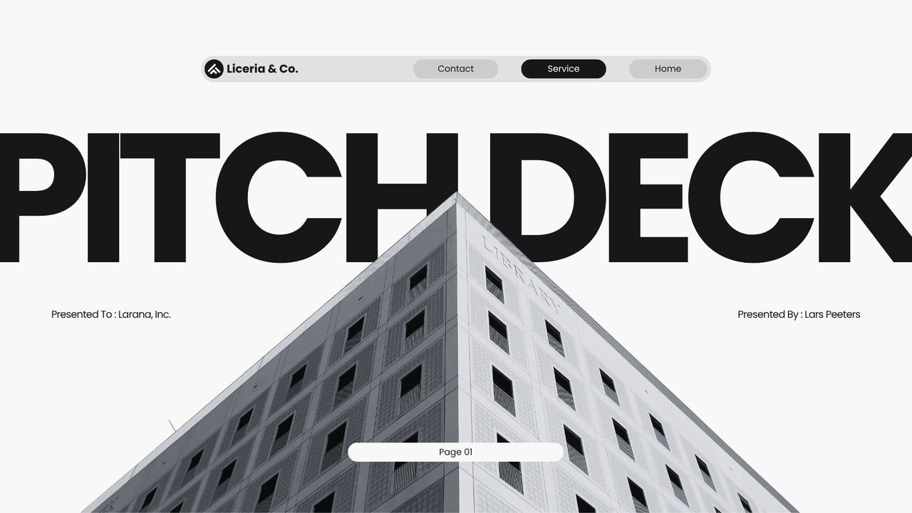 Black and White Minimalist Pitch Deck Presentation