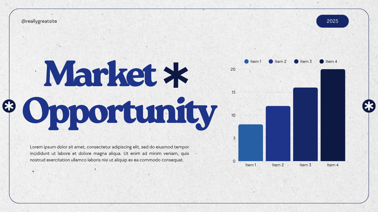 Blue and Grey Modern Geometric Simple Minimalist Pitch Deck Presentation