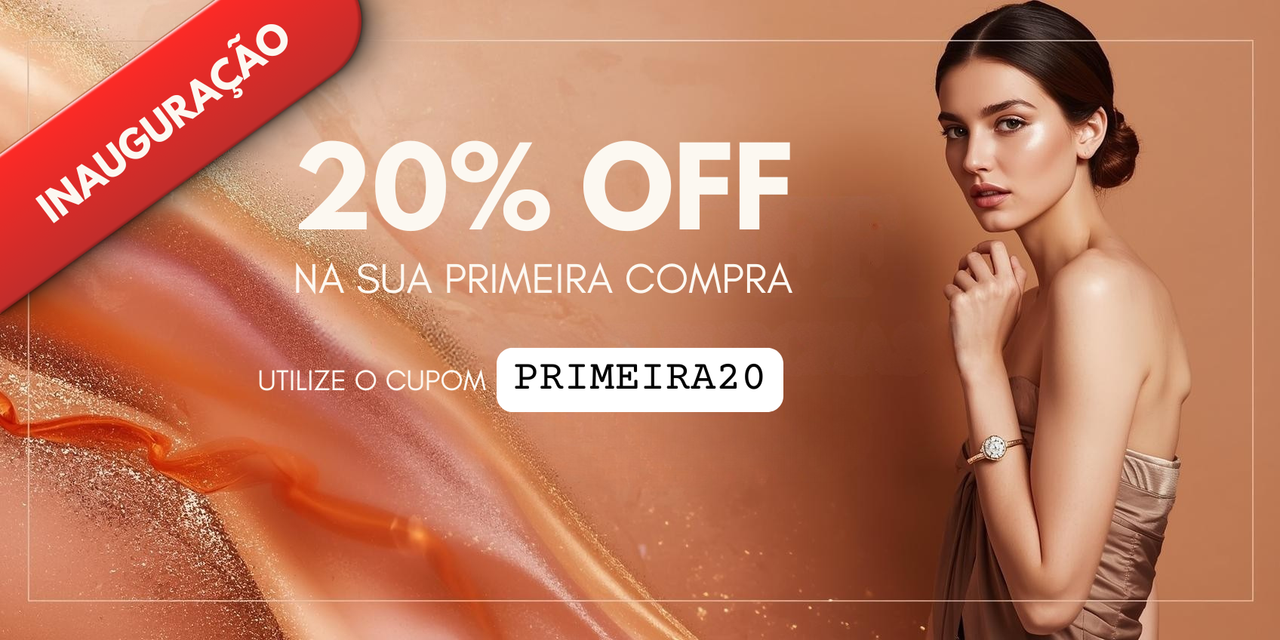 Banner de 20% de desconto na primeira compra