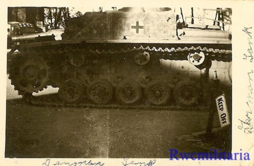 US Soldiers View Abandoned German Sturmgeschütz 